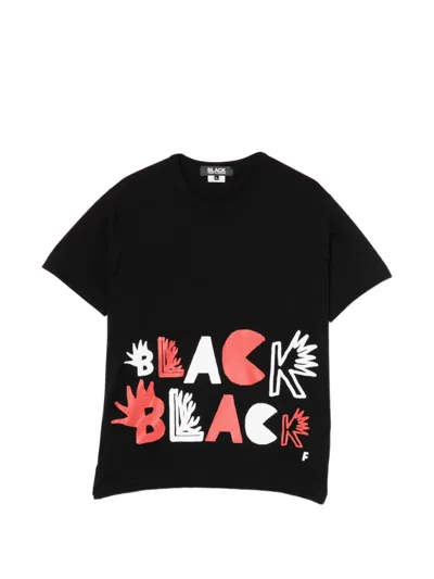 Black Comme Des Garçons Graphic Print Round-neck T-shirt In Black