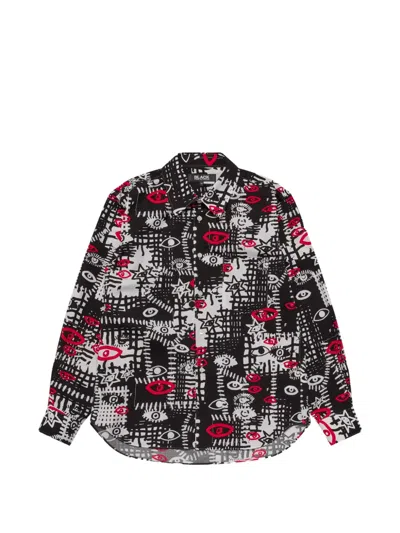 Black Comme Des Garçons Graphic-print Shirt In Black