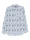 Black Comme Des Garçons Graphic-print Shirt In Blue