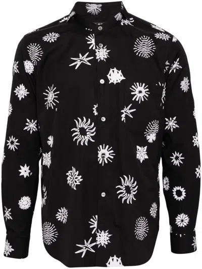 Black Comme Des Garçons Graphic-print Shirt In Schwarz