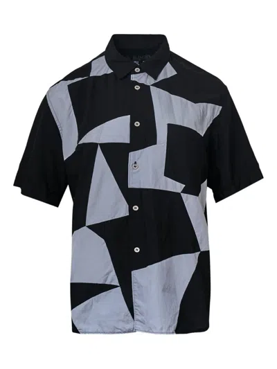 Black Comme Des Garçons Graphic-print Short-sleeve Shirt In Multi
