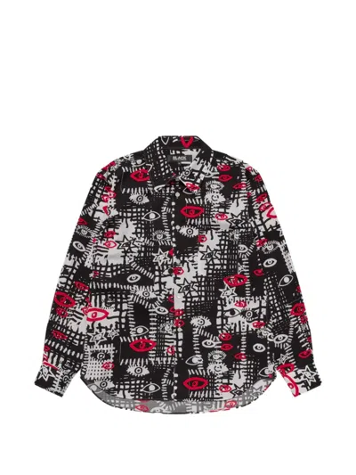 Black Comme Des Garçons Graphic-print Shirt In Black