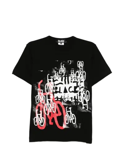 Black Comme Des Garçons Graphic-print T-shirt In Black