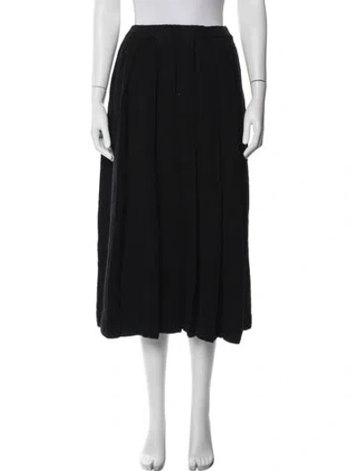 Pre-owned Black Comme Des Garçons Grosgrain Trim Midi Length Skirt In Black