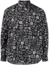 BLACK COMME DES GARÇONS HEART-PRINT COTTON SHIRT