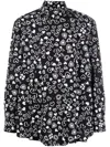 Black Comme Des Garçons Heart-print Long-sleeve Shirt In 黑色