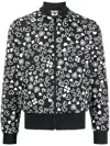 BLACK COMME DES GARÇONS HEART-PRINT ZIPPED BOMBER JACKET