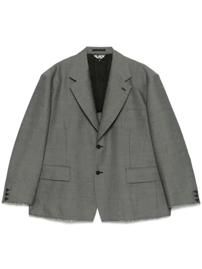 Black Comme Des Garçons Herringbone Blazer In Grey