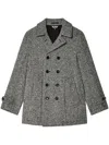 Black Comme Des Garçons Herringbone Coat In Black