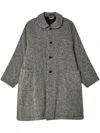Black Comme Des Garçons Herringbone Single Breasted Coat In Black