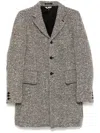 Black Comme Des Garçons Herringbone Tweed Single-breasted Coat In Grey