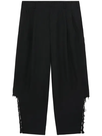 Black Comme Des Garçons High-waisted Drop-crotch Trousers In Black