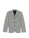 Black Comme Des Garçons Houndstooth-pattern Panelled Jacket In Gray