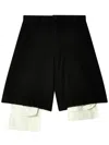 Black Comme Des Garçons Layered-design Shorts In Schwarz