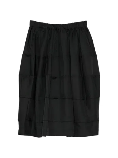 Black Comme Des Garçons Layered Raw-edge Skirt In Schwarz