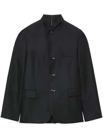 Black Comme Des Garçons Layered Single-breasted Blazer In 黑色