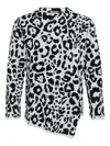 Black Comme Des Garçons Leopard-pattern Knit Sweater In Multi