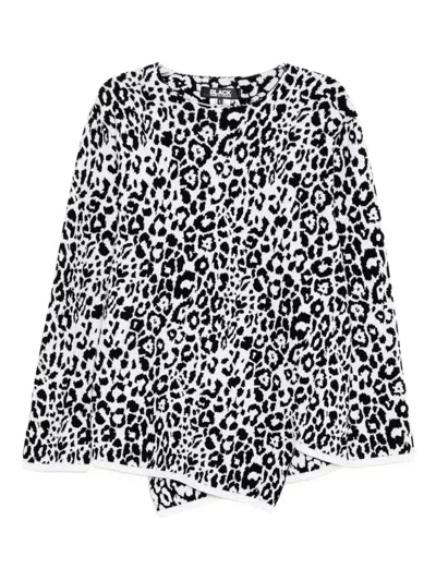 Black Comme Des Garçons Leopard-print Jumper In Black
