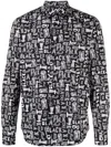 BLACK COMME DES GARÇONS LOGO-PRINT LONG-SLEEVE SHIRT