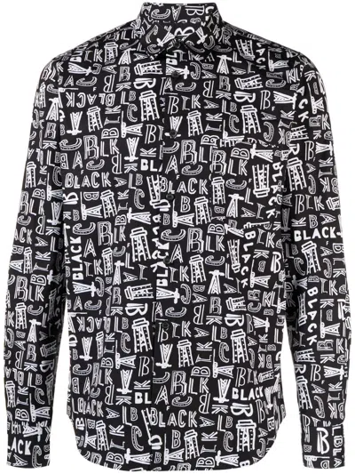 Black Comme Des Garçons Logo-print Long-sleeve Shirt In Black