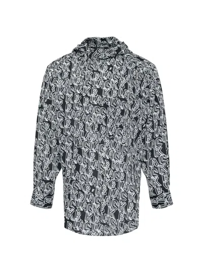Black Comme Des Garçons Logo-print Hoodie In Blue