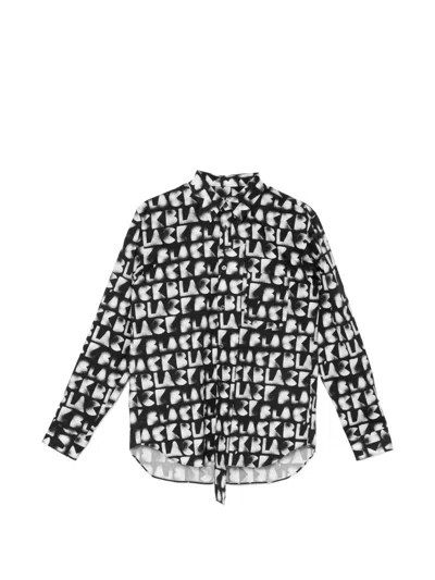 Black Comme Des Garçons Logo-print Long-sleeve Shirt In Multi