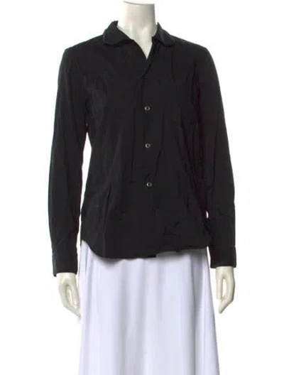 Pre-owned Black Comme Des Garçons Long Sleeve Button-up Top In Black