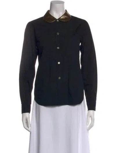 Pre-owned Black Comme Des Garçons Long Sleeve Button-up Top In Black