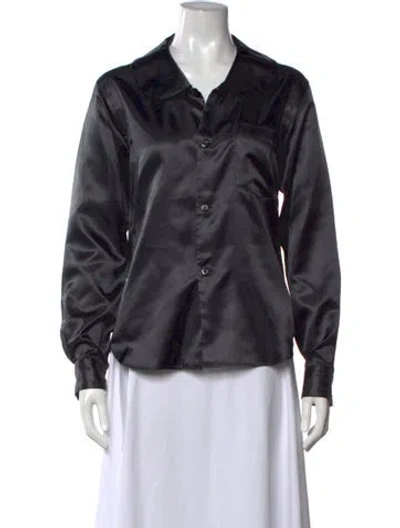 Pre-owned Black Comme Des Garçons Long Sleeve Button-up Top In Black
