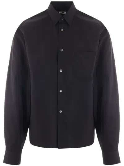 Black Comme Des Garçons Long-sleeve Cotton Shirt In Black