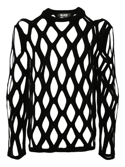 Black Comme Des Garçons Mesh Knit Sweatshirt In Black