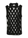 Black Comme Des Garçons Mesh Knit Top In Black
