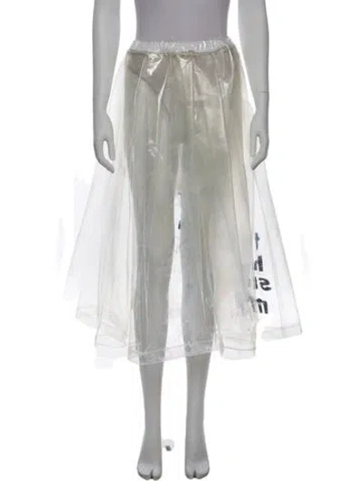 Pre-owned Black Comme Des Garçons Midi Length Skirt In White