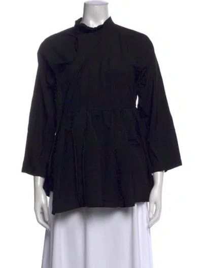 Pre-owned Black Comme Des Garçons Mock Neck Long Dress In Blue