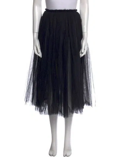 Pre-owned Black Comme Des Garçons Nylon Midi Length Skirt In Black