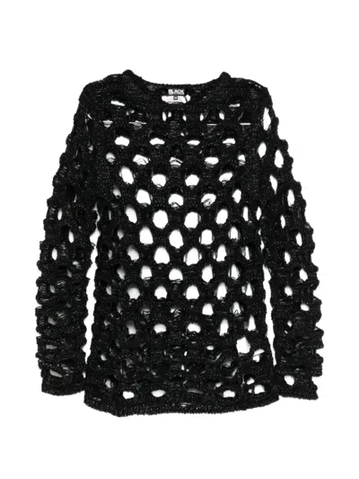 Black Comme Des Garçons Openwork Sweater In Black