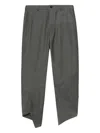 Black Comme Des Garçons Panelled Asymmetrical Trousers In Gray