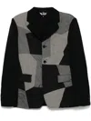 Black Comme Des Garçons Panelled Blazer In 黑色
