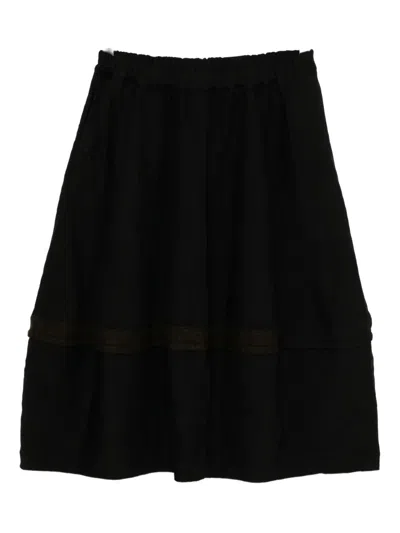 Black Comme Des Garçons Panelled Skirt In Black
