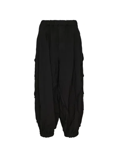 Black Comme Des Garçons Patchwork Raw-cut Trousers In Black