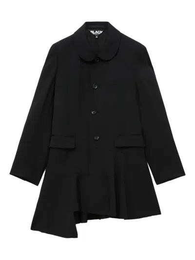 Black Comme Des Garçons Peplum-hem Coat In Black