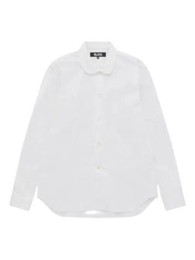 Black Comme Des Garçons Peter-pan Collar Shirt In White