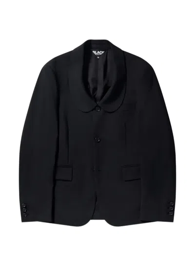Black Comme Des Garçons Peter Pan-collar Blazer In Pattern