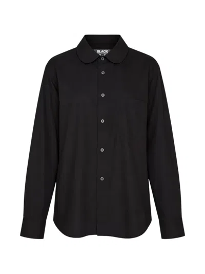 Black Comme Des Garçons Peter Pan-collar Cotton Shirt In Black