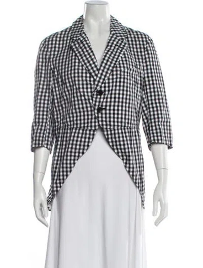 Pre-owned Black Comme Des Garçons Plaid Print Blazer In Black