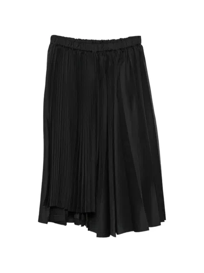 Black Comme Des Garçons Pleated Asymmetric Skirt In Black