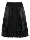 Black Comme Des Garçons Pleated Midi Skirt In Black