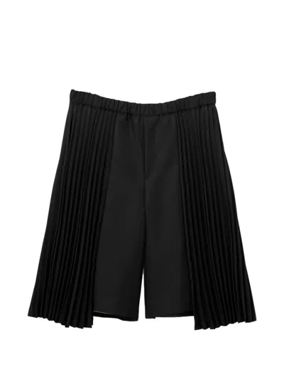 Black Comme Des Garçons Pleated Shorts In Black