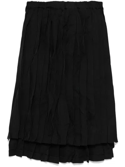 Black Comme Des Garçons Pleated Skirt In Black