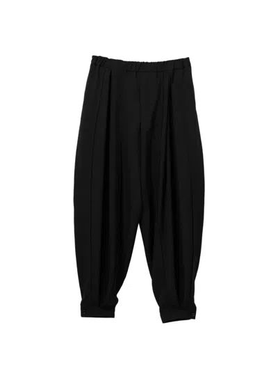 Black Comme Des Garçons Pleated Trousers In Black